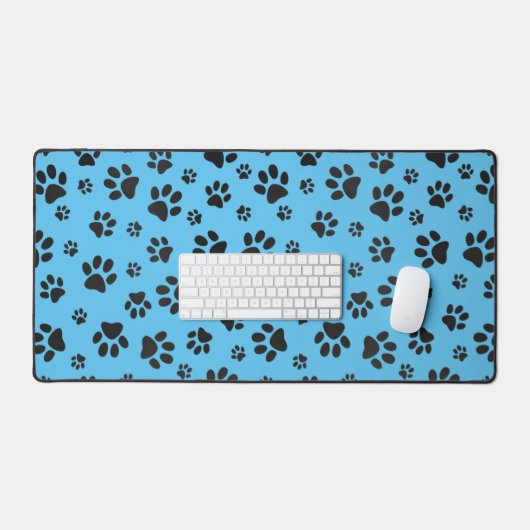 Black Paw Prints Design Desk Mat (Keyboard & Muis)