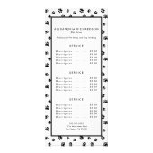 Black Paw Prints Pattern Pet Sitter Service Reclamekaart (Voorkant)