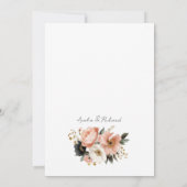 Black Peach Gold Floral Customizable Wedding  Kaart (Achterkant)
