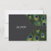 Black Peacock Wedding RSVP (Voorkant)