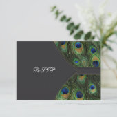 Black Peacock Wedding RSVP (Staand voorkant)