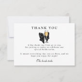 Black Pearl Bow Bridal Shower Bedankkaart (Voorkant)