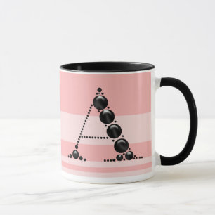 Black Pearl Monogram Font Cup Mok