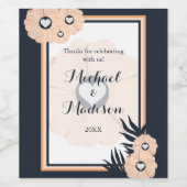 Black Pearl Watusi Tacao Mariage Étiquette de vin (Étiquettes simples)