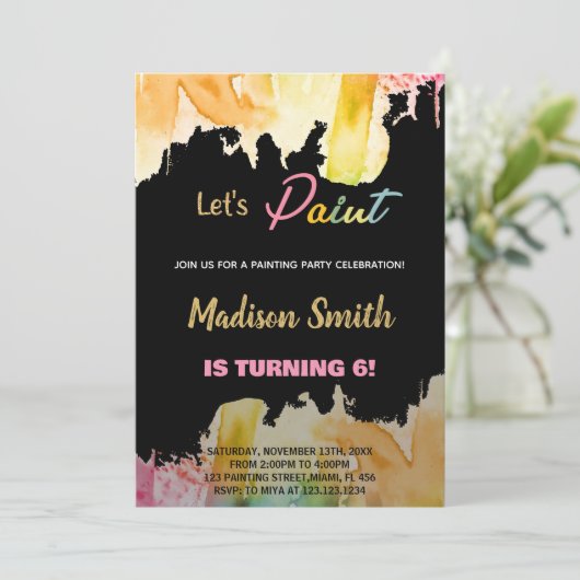 Black Peignons Invitations d'anniversaire (Debout devant)