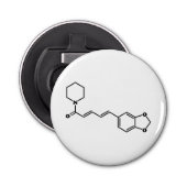 Black Pepper Piperine Molecular Chemical Formule Button Flesopener (Voorkant)