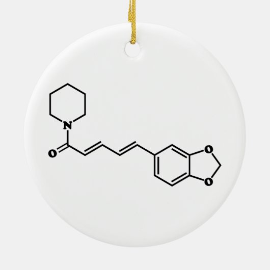 Black Pepper Piperine Molecular Chemical Formule Keramisch Ornament (Achterkant)