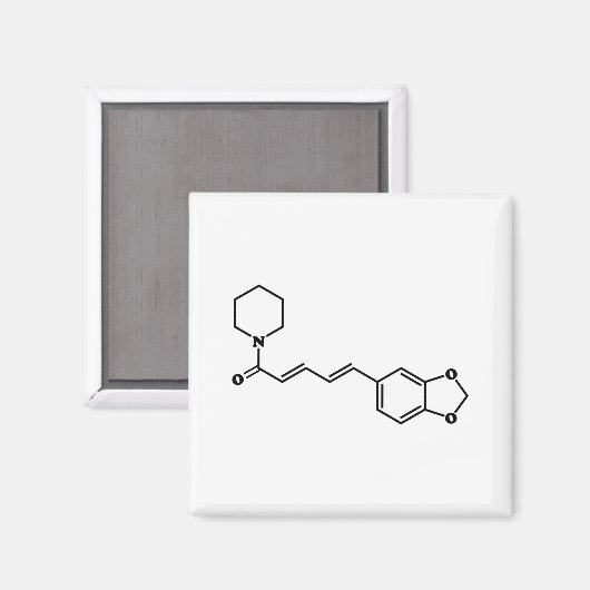 Black Pepper Piperine Molecular Chemical Formule Magneet (Voorkant / Achterkant)