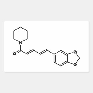 Black Pepper Piperine Molecular Chemical Formule Rechthoekige Sticker