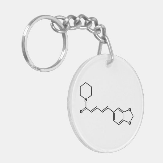 Black Pepper Piperine Molecular Chemical Formule Sleutelhanger (Voorkant Links)