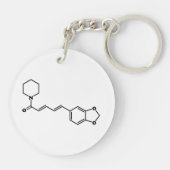 Black Pepper Piperine Molecular Chemical Formule Sleutelhanger (Achterkant)