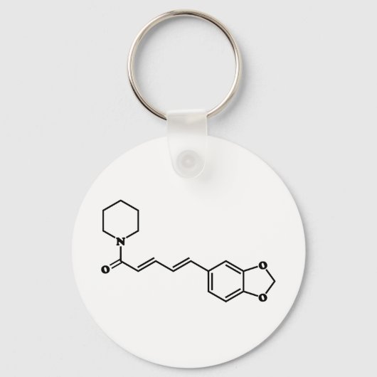 Black Pepper Piperine Molecular Chemical Formule Sleutelhanger (Voorkant)