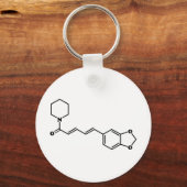 Black Pepper Piperine Molecular Chemical Formule Sleutelhanger (Voorkant)