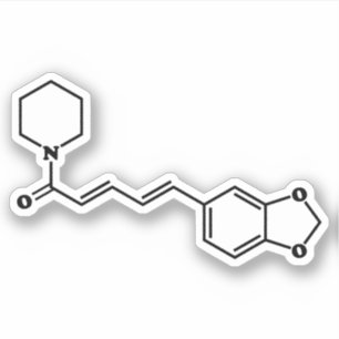 Black Pepper Piperine Molecular Chemical Formule Sticker