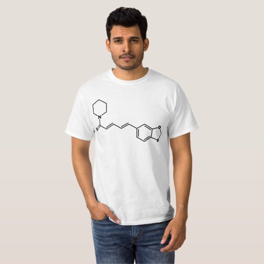 Black Pepper Piperine Molecular Chemical Formule T-shirt (Voorkant volledig)