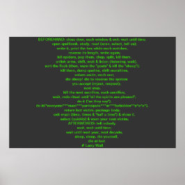 Black Perl Poem (Larry Wall) Poster