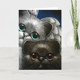 BLACK PERSIAN CAT & ANGEL KAART AANPASSEN