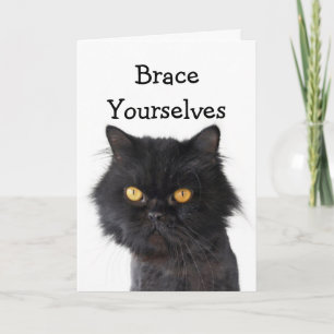 Black Persian Cat Party Uitnodiging