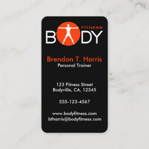 Black Personal Trainer Body Madness Verticaal Visitekaartje