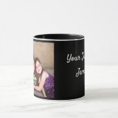 Black personaliseer FOTO-TEMPLATE Gift Coffee Mok (Midden)