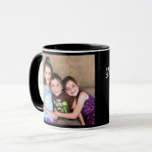 Black personaliseer FOTO-TEMPLATE Gift Coffee Mok (Voorkant links)