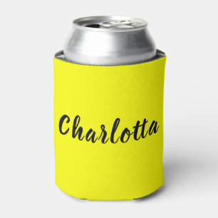 Black Personalize Name   Neon gele kleur Blikjeskoeler