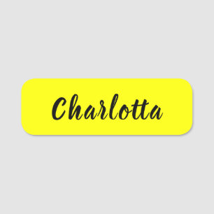 Black Personalize Name Neon gele kleur Naamplaatje