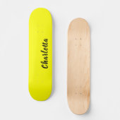 Black Personalize Name | Neon gele kleur Skateboard (Voorkant)