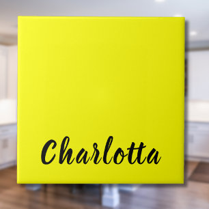 Black Personalize Name   Neon gele kleur Tegeltje