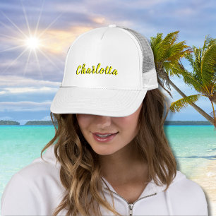 Black Personalize Name Neon gele kleur Trucker Pet