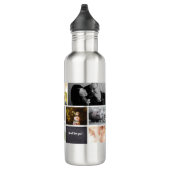 Black Personalized Modern Photo Collage Auntie Waterfles (Rechts)