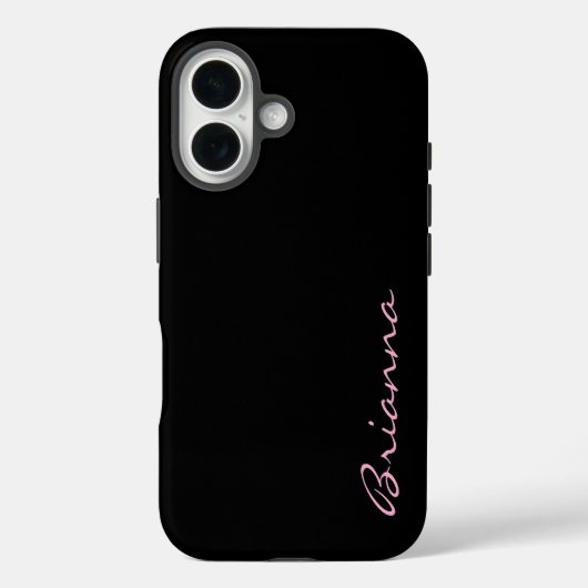 Black Personalized Name Pink Text  Case-Mate iPhone Case (Achterkant)
