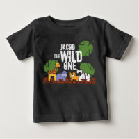 Black Personalized WILD ONE Safari First Birthday
