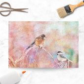 Black Pet Chickadee en Robin Hanging Out Tissuepapier