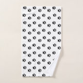 Black Pet Paws Pattern on White Bad Handdoek (Handdoek)