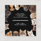 Black Pet Sitter Visitekaartje met aangepaste foto (Achterkant)