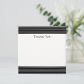 Black Pewter Tuxedo Stripe Formele Hartelijk dank  Bedankkaart (Staand voorkant)