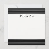 Black Pewter Tuxedo Stripe Formele Hartelijk dank  Bedankkaart (Voorkant)