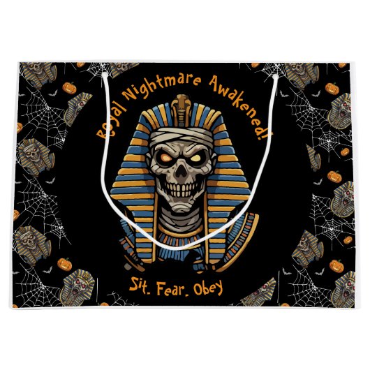 🖤 Black Pharaoh Mummy Cadeau Sac 🎃 👑 (Devant)