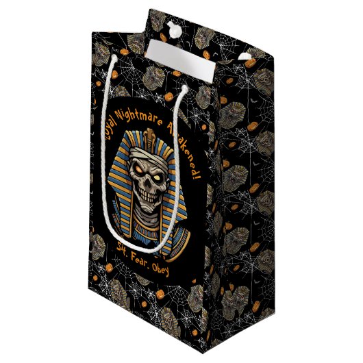 🖤 Black Pharaoh Mummy Cadeau Sac 🎃 👑 (Devant Angle)