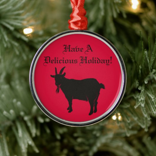 Black Phillip Goat Satanic Metalen Ornament (Boom)