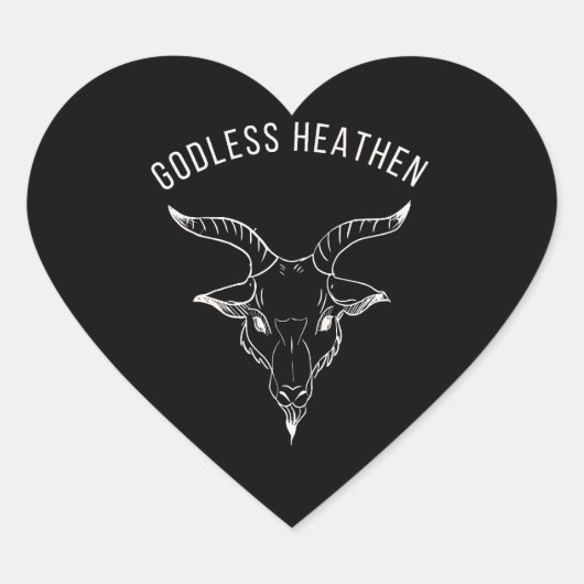 Black Phillip Godless Heathen Hart Sticker (Voorkant)