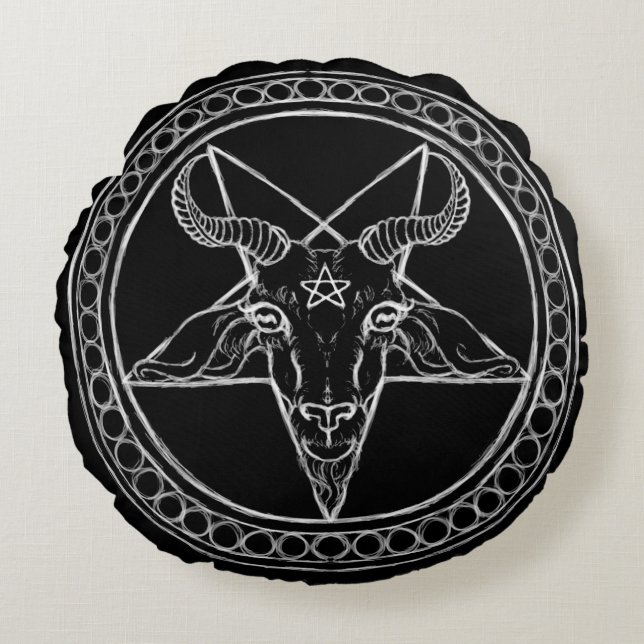 Black Phillip Round Pillow Rond Kussen (Voorkant)