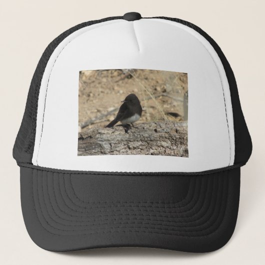 Black Phoebe Custom Photo Trucker Hat Trucker Pet (Voorkant)