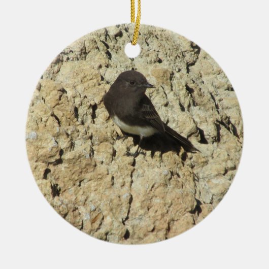 Black Phoebe Keramisch Ornament (Voorkant)