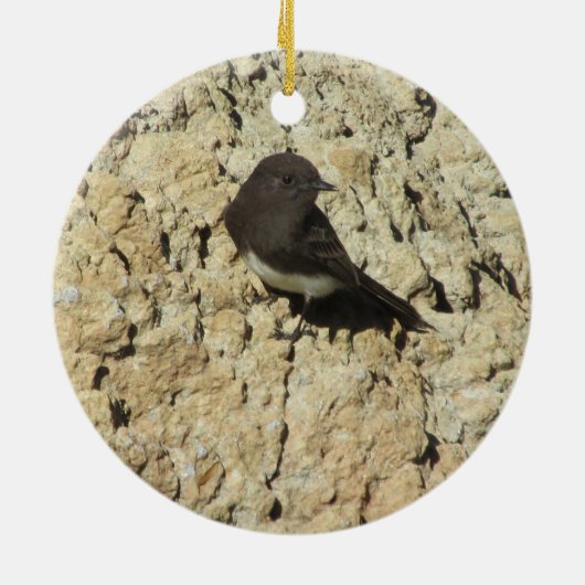 Black Phoebe Keramisch Ornament (Achterkant)