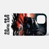 BLack Phone Truck, Trucker gift, Wheels Splash Art Case-Mate iPhone Case (Achterkant (horizontaal))