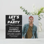 Black Photo 38e anniversaire invitations Hommes (Debout devant)