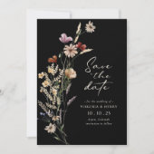 Black Photo Boho Save the Date Flat Kaart (Voorkant)