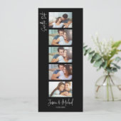 Black Photo Booth Bookmark w QR code Wedding (Staand voorkant)